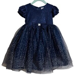 Blueberi Boulevard Navy and Silver Formal Dress